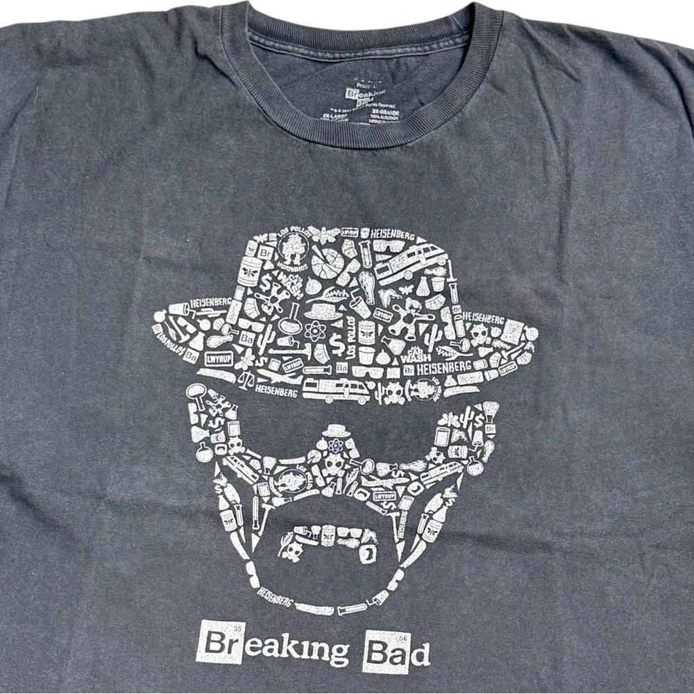 Breaking Bad Walter White Graphic T Shirt Mens 2XL Black Heisenberg Tee‎ 2015